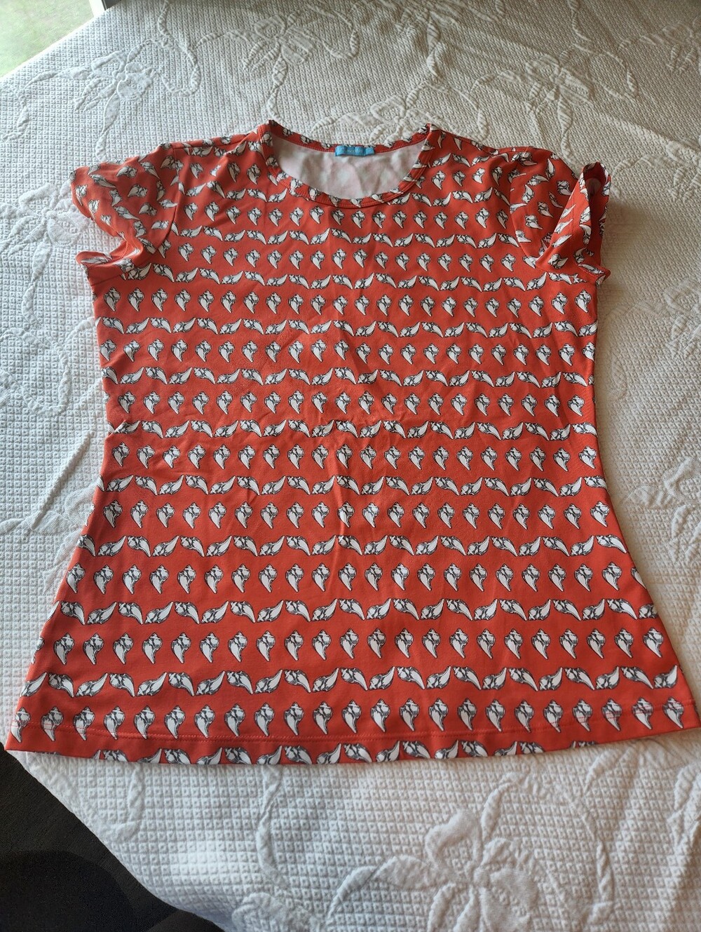 J. McLaughlin Orange Printed Short-Sleeve Women's Top